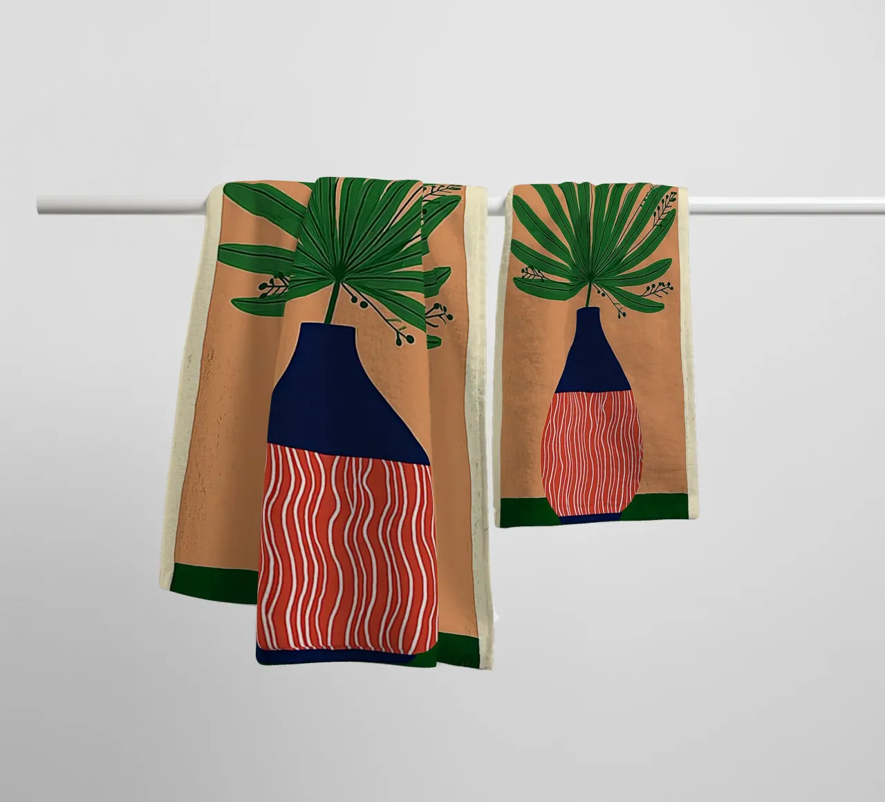 Vase abstrait en forme de palmier - Archway Botanical Art serviette de bain de vintagepod