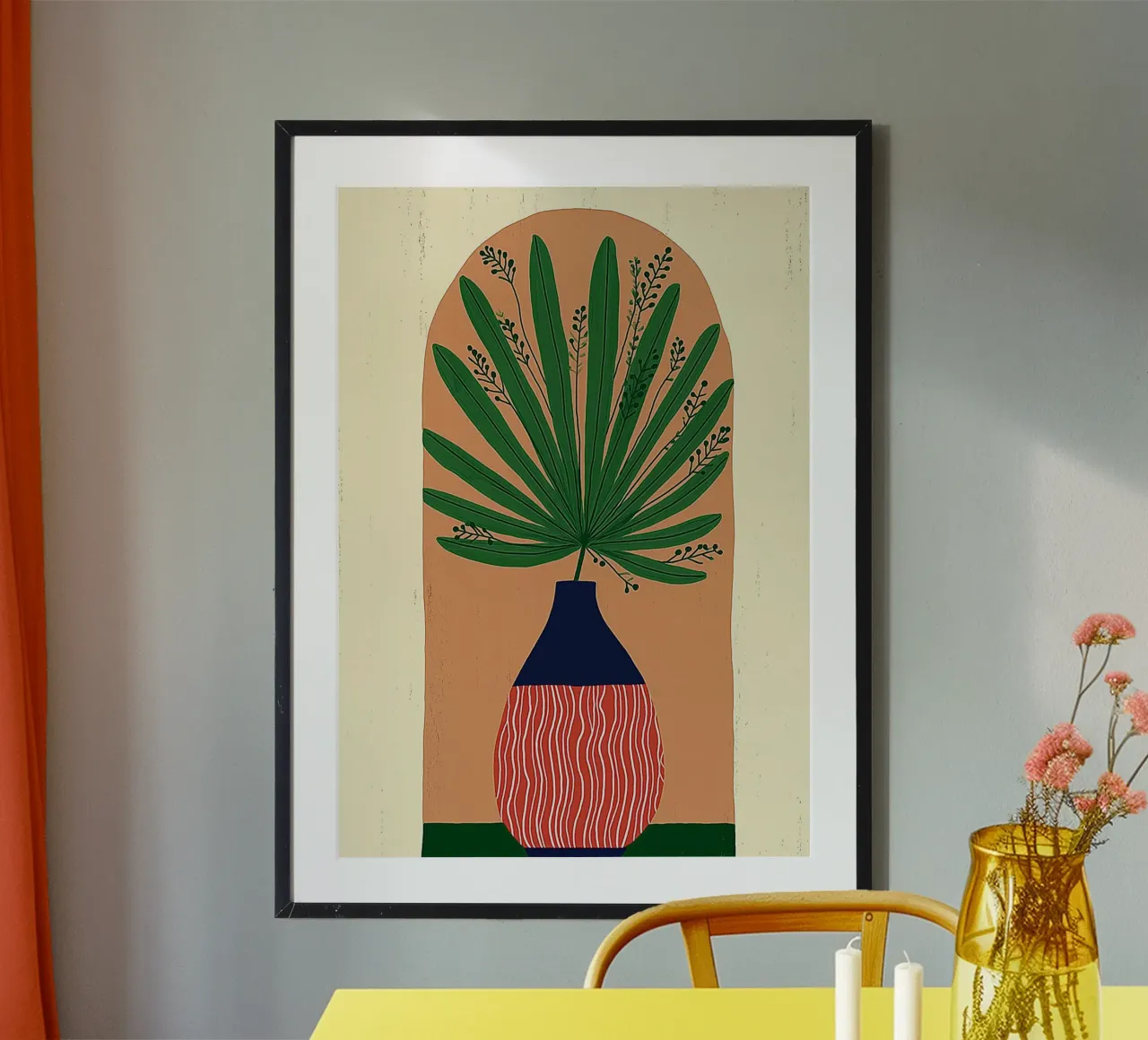 Vase abstrait en forme de palmier - Archway Botanical Art hahnemühle de vintagepod
