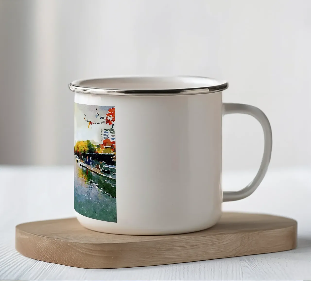 A Parigi tazza in smalto da Massimo Frascogna