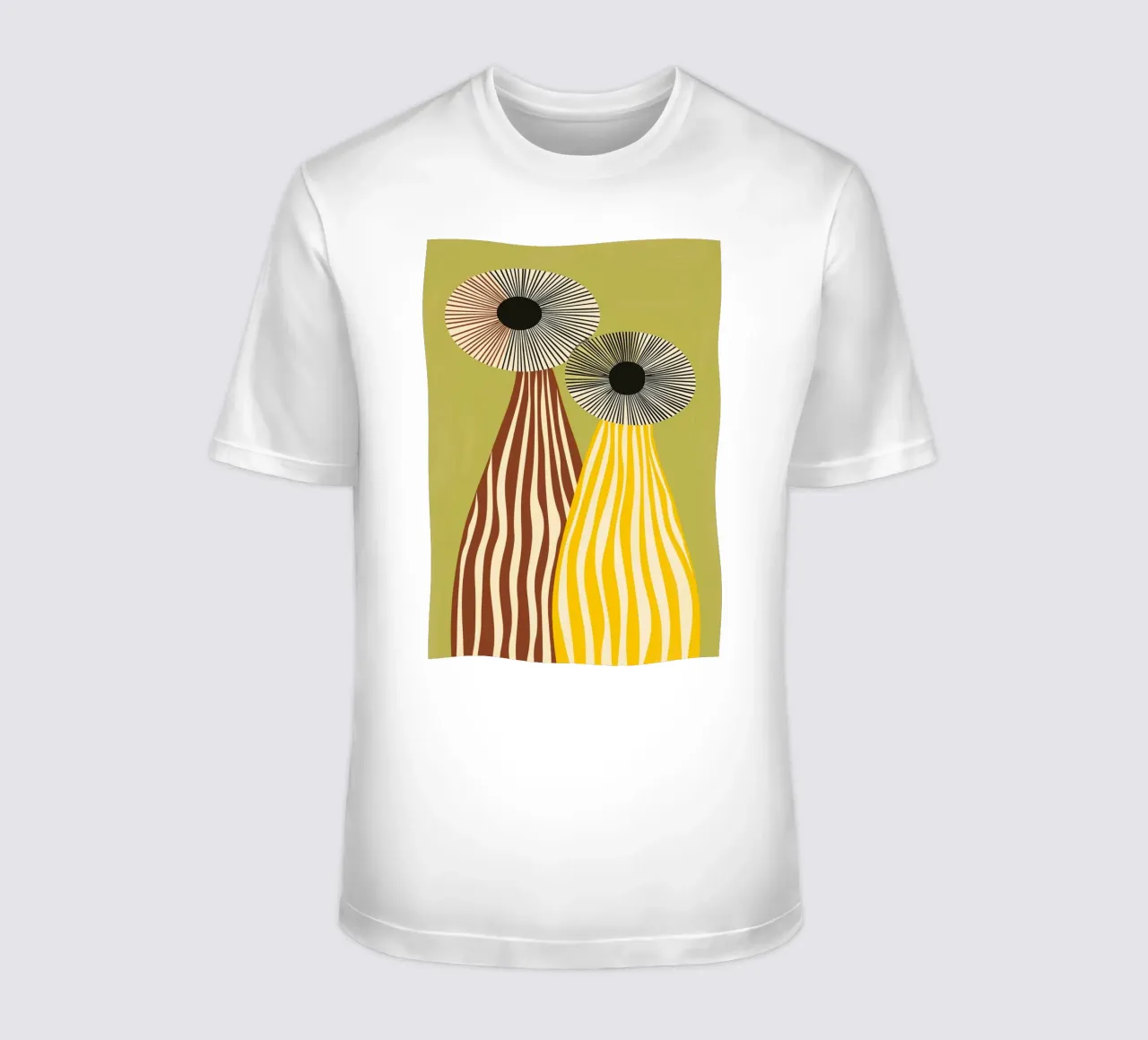 Vasi astratti moderni di metà secolo - Strisce accattivanti t-shirt da vintagepod