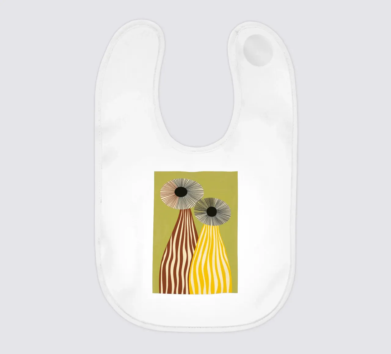 Mid-Century Modern Abstract Vases - Eye-Catching Stripes baby bib by vintagepod