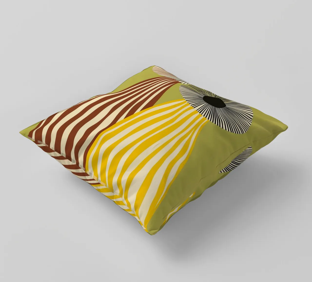 Mid-Century Modern Abstract Vases - Eye-Catching Stripes decorative cushion by vintagepod