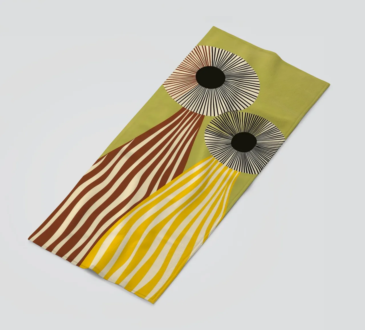 Mid-Century Modern Abstract Vases - Eye-Catching Stripes beach towel by vintagepod