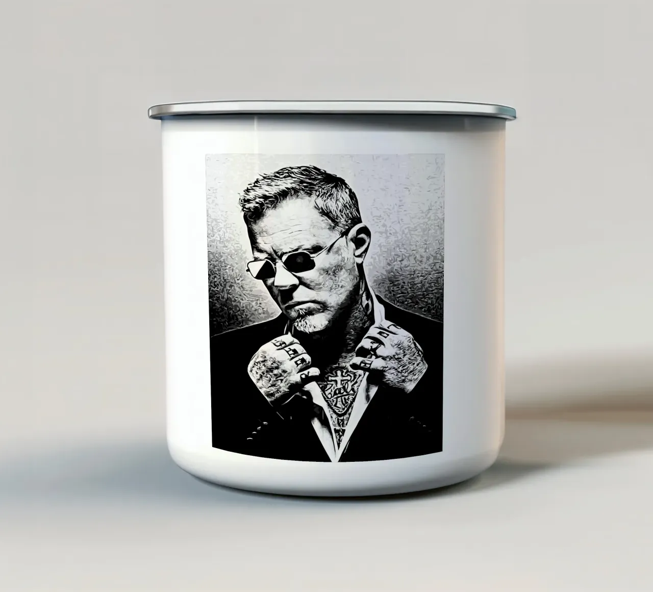 james hetfield metallo tazza in smalto da music soul