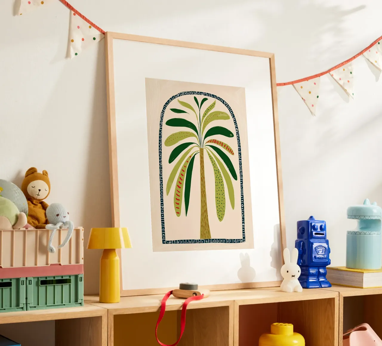 Arco di palme Boho - Stampa d'arte popolare astratta poster con telaio in plastica da vintagepod
