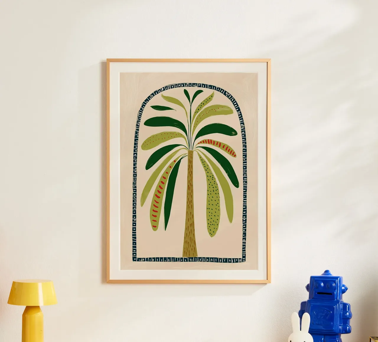 Boho Palm Tree Archway - Abstract Folk Art Print hahnemühle by vintagepod