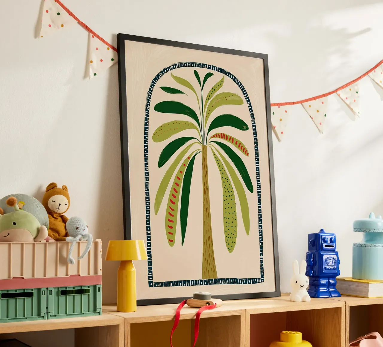 Boho Palm Tree Archway - Abstract Folk Art Print hahnemühle by vintagepod