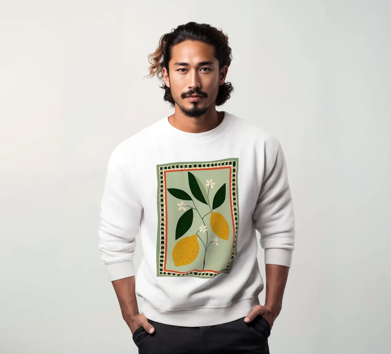 Lemon Tree Folk Art - Stampa cucina toscana felpa da vintagepod