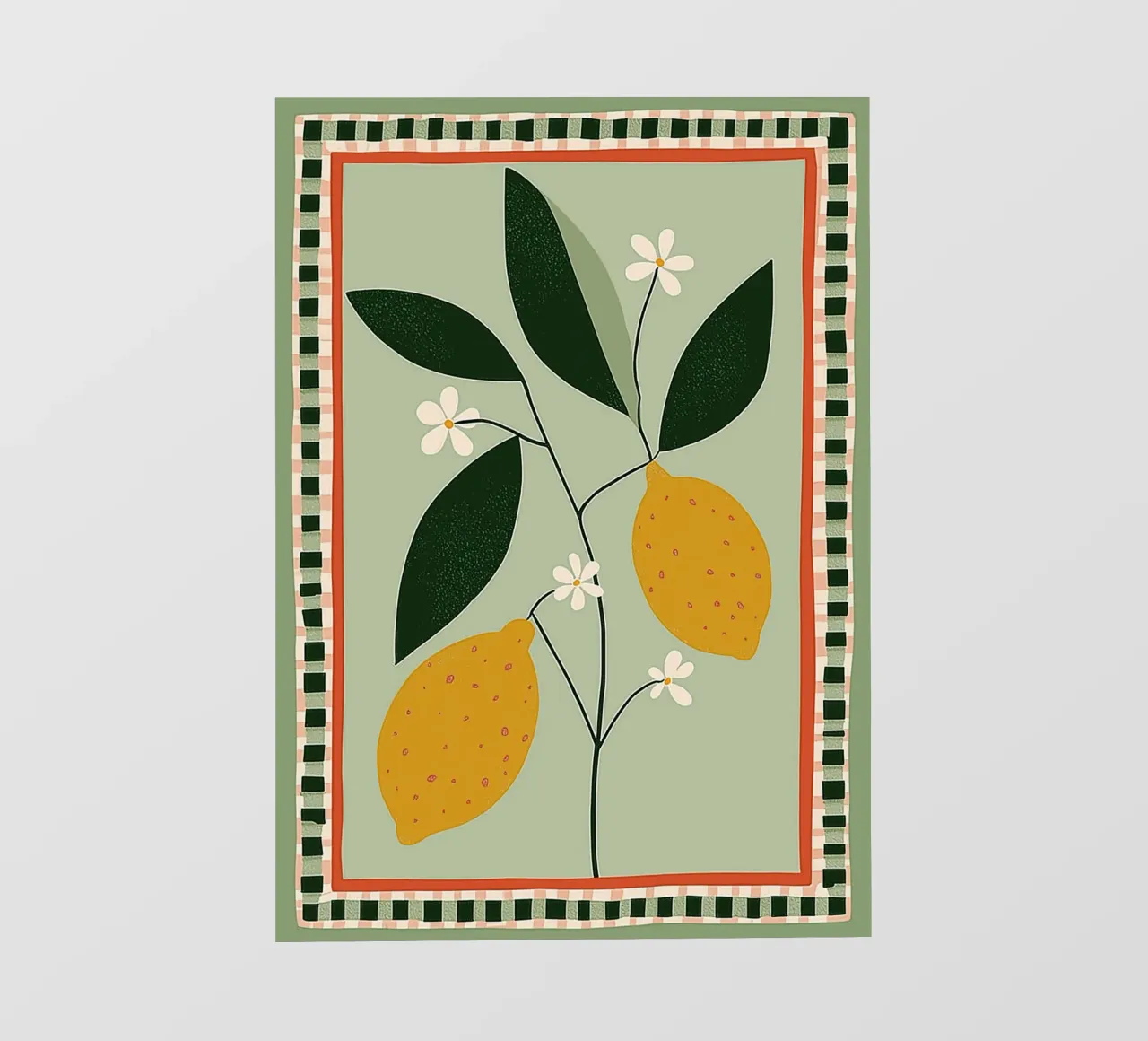 Lemon Tree Folk Art - Stampa cucina toscana pellicola backlit da vintagepod