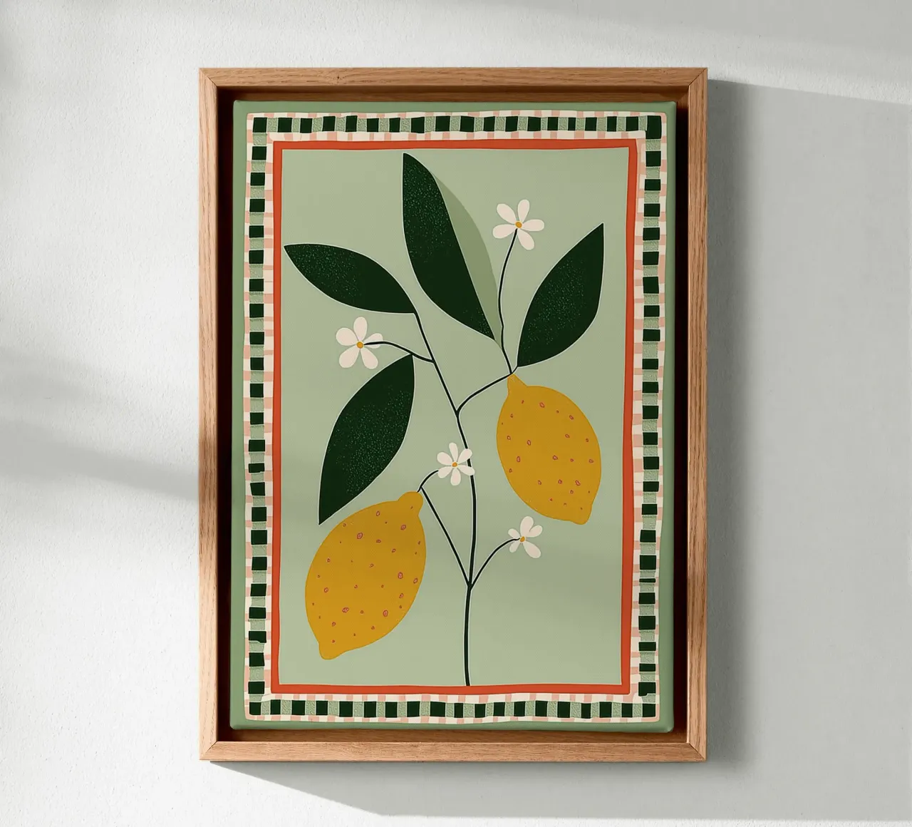 Lemon Tree Folk Art - Afdrukken van Toscaanse keuken canvas met Baklijst van vintagepod