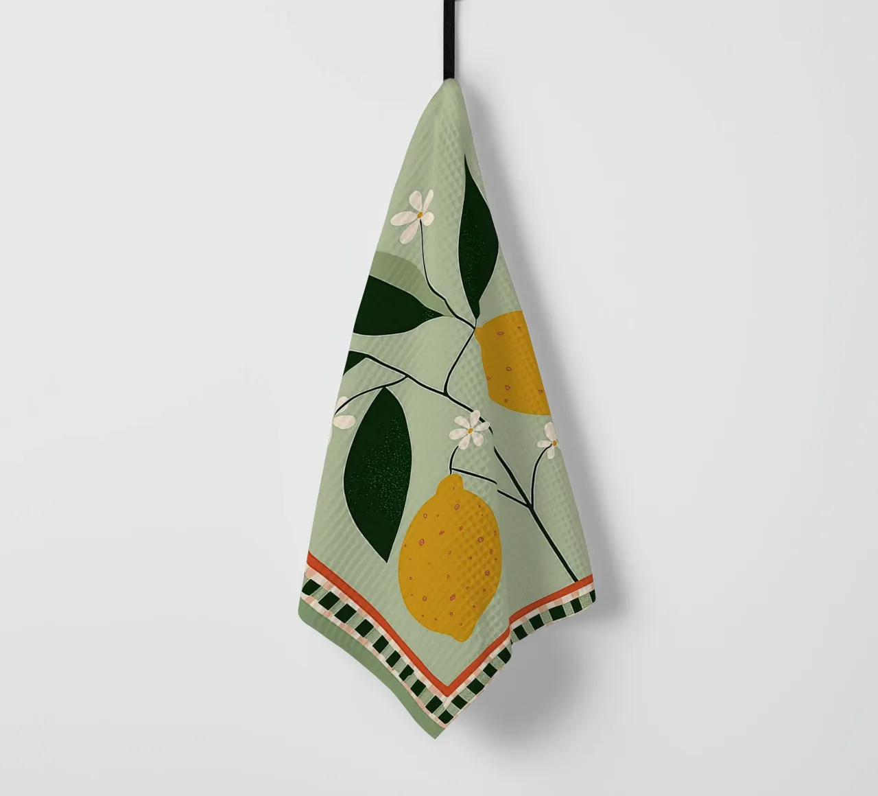 Lemon Tree Folk Art - Stampa cucina toscana canovaccio da cucina da vintagepod