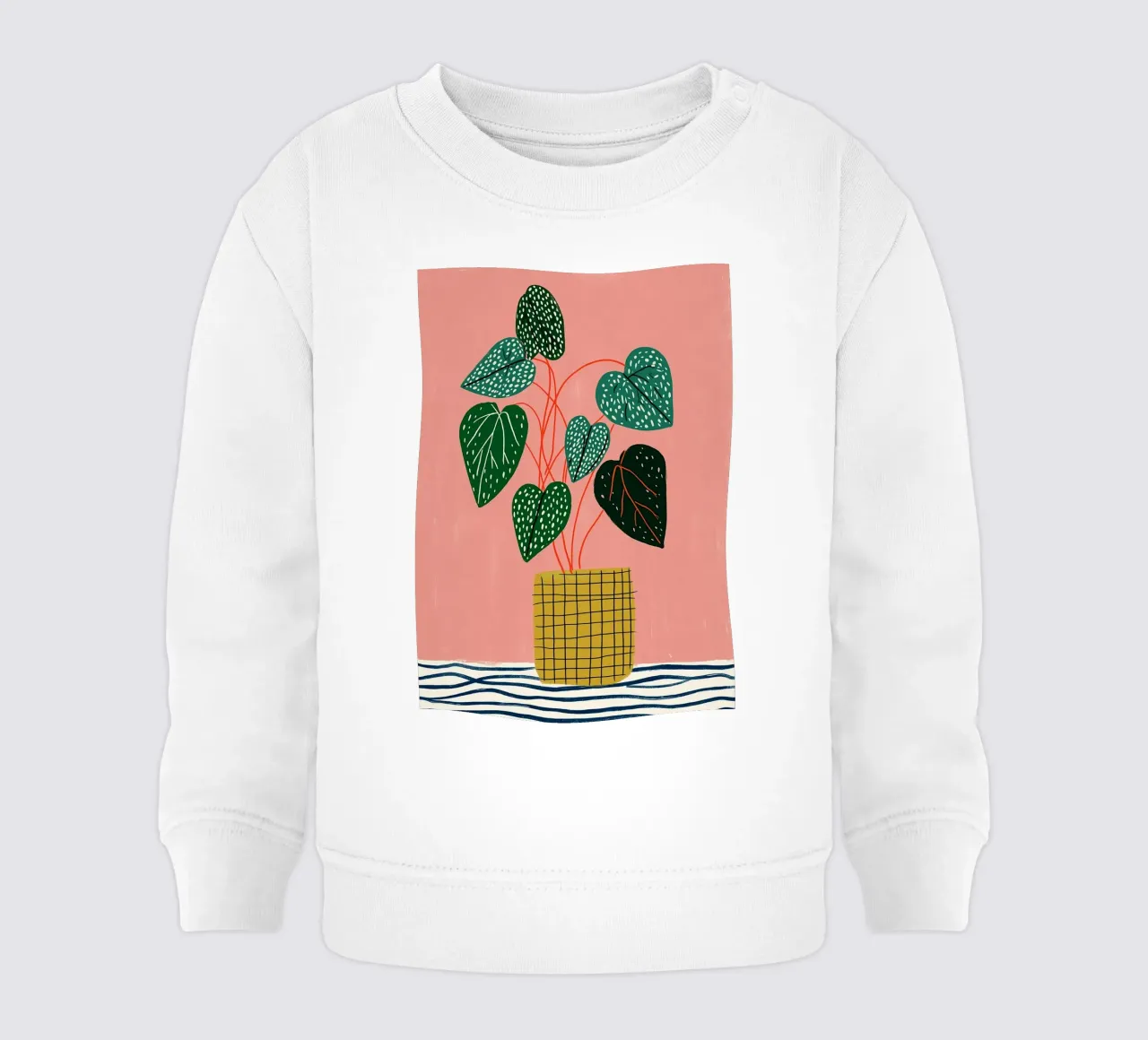 Piante d'appartamento moderne - Foglie maculate e vaso a griglia felpa neonato da vintagepod