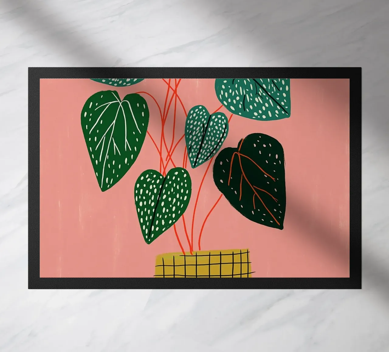 Piante d'appartamento moderne - Foglie maculate e vaso a griglia zerbino da vintagepod