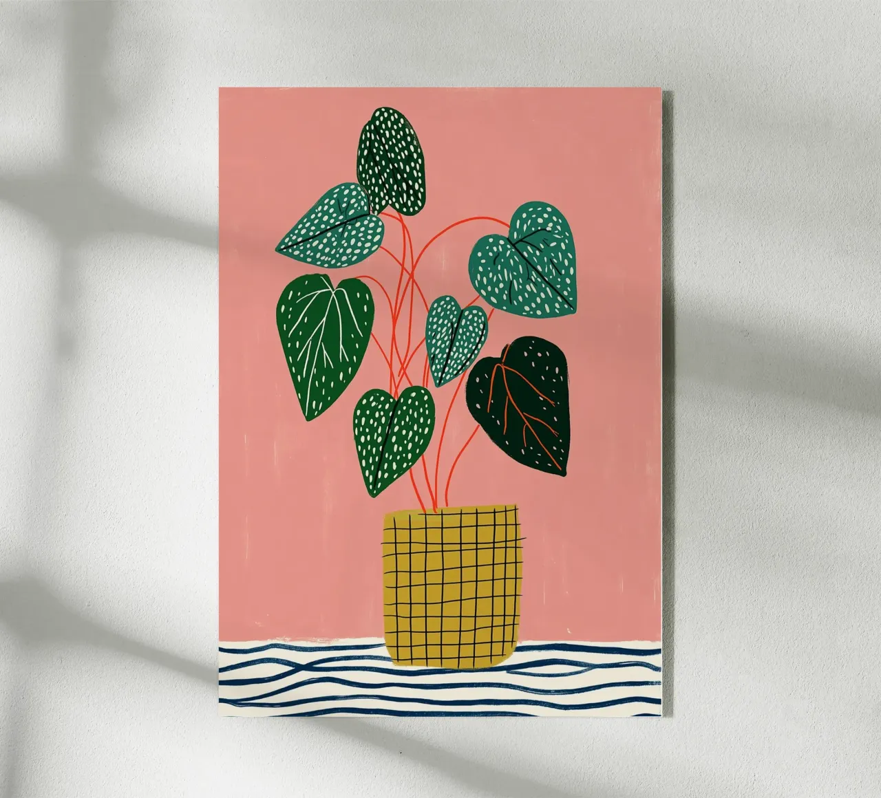 Piante d'appartamento moderne - Foglie maculate e vaso a griglia plexiglass da vintagepod