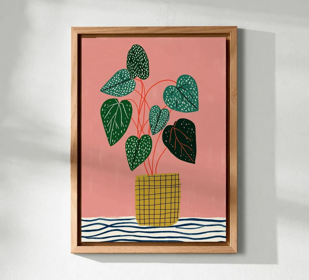 Piante d'appartamento moderne - Foglie maculate e vaso a griglia alluminio dibond da vintagepod