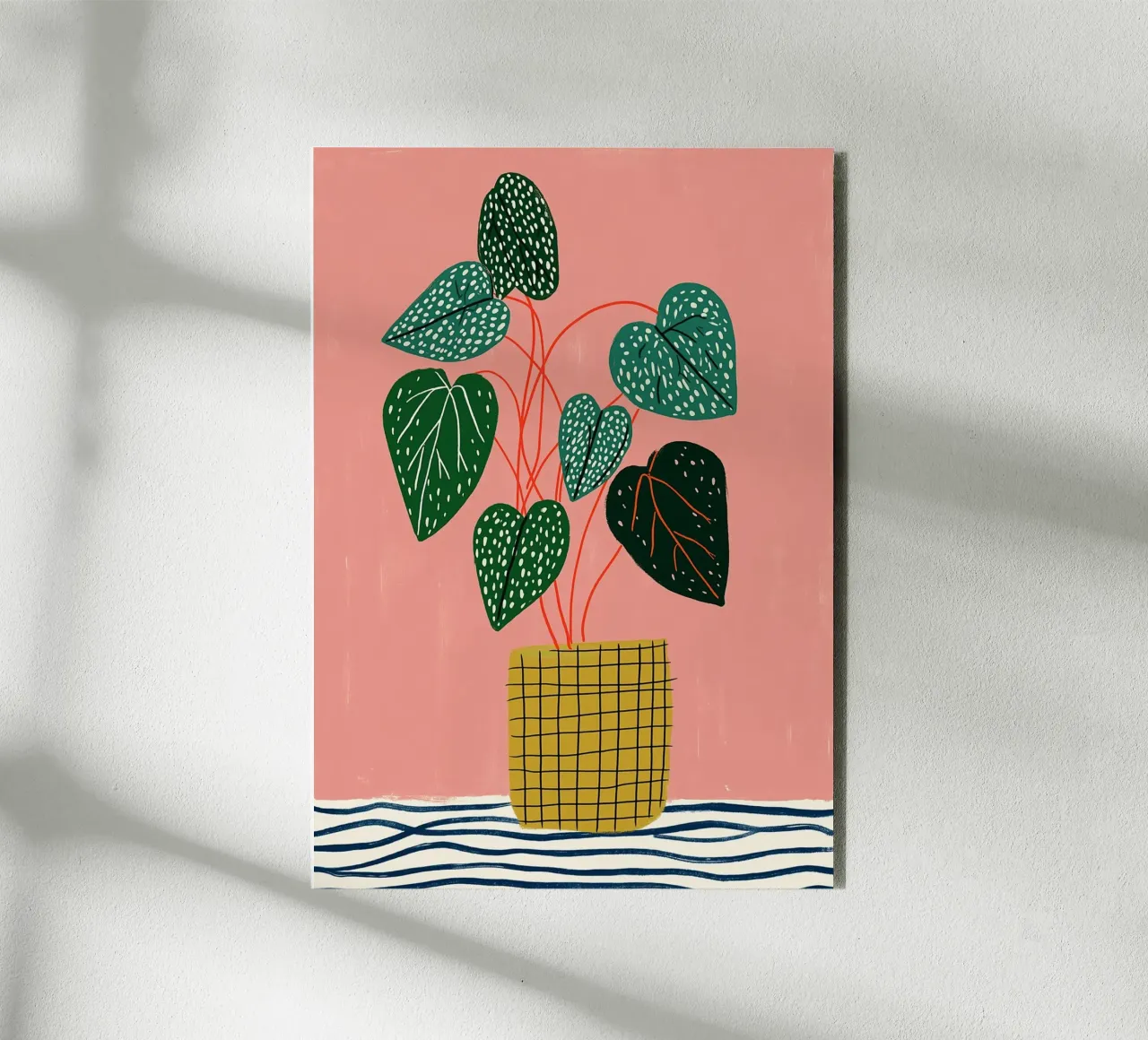 Piante d'appartamento moderne - Foglie maculate e vaso a griglia alluminio dibond da vintagepod