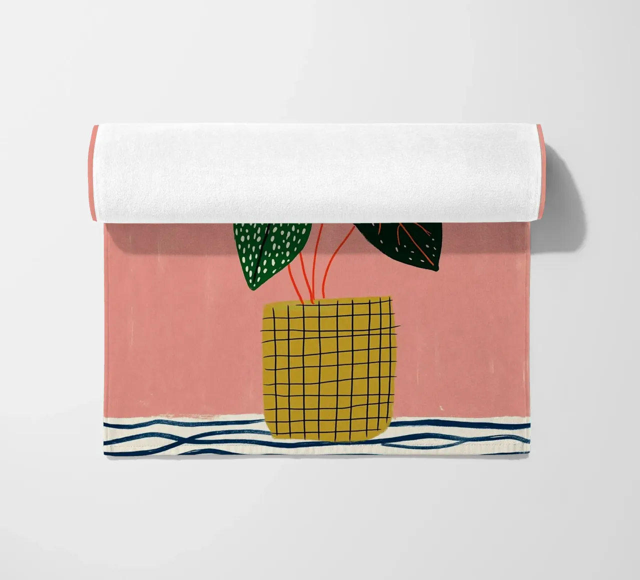 Piante d'appartamento moderne - Foglie maculate e vaso a griglia telo mare da vintagepod
