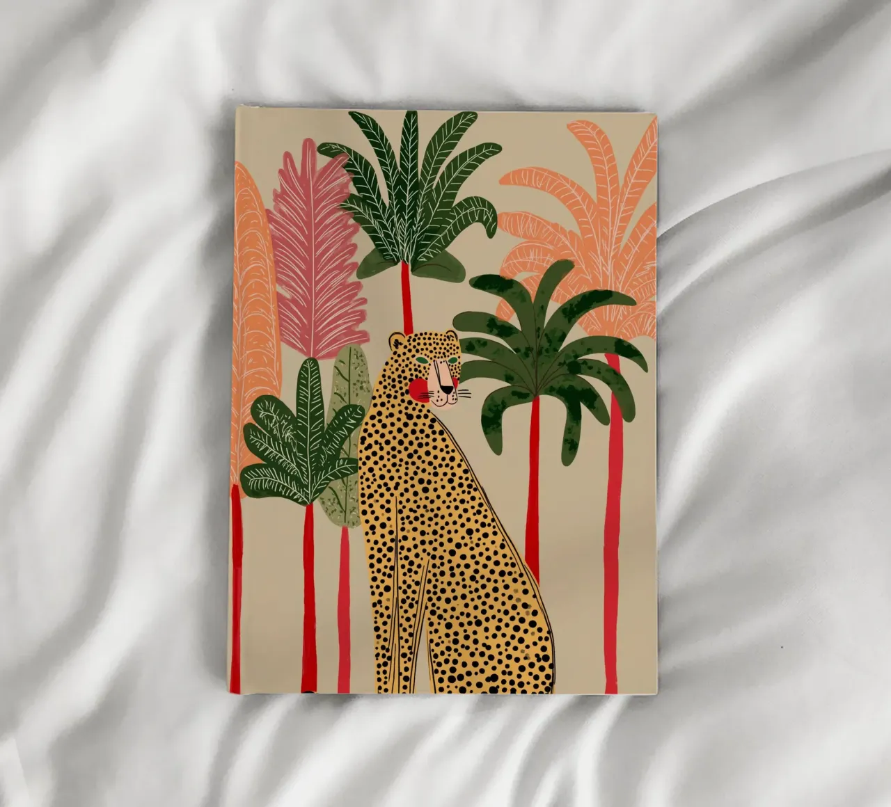 Folk Art Leopard - Tropical Plant Jungle Print carnet de notes de vintagepod