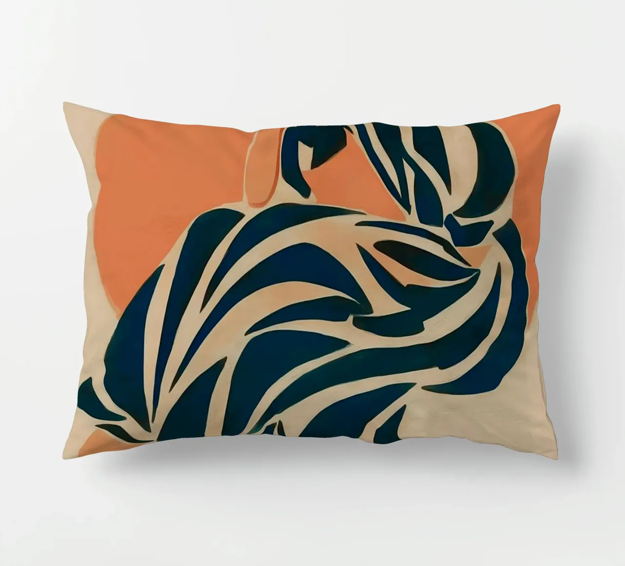 Donna ispirata a Matisse - Figura astratta a righe cuscino da vintagepod