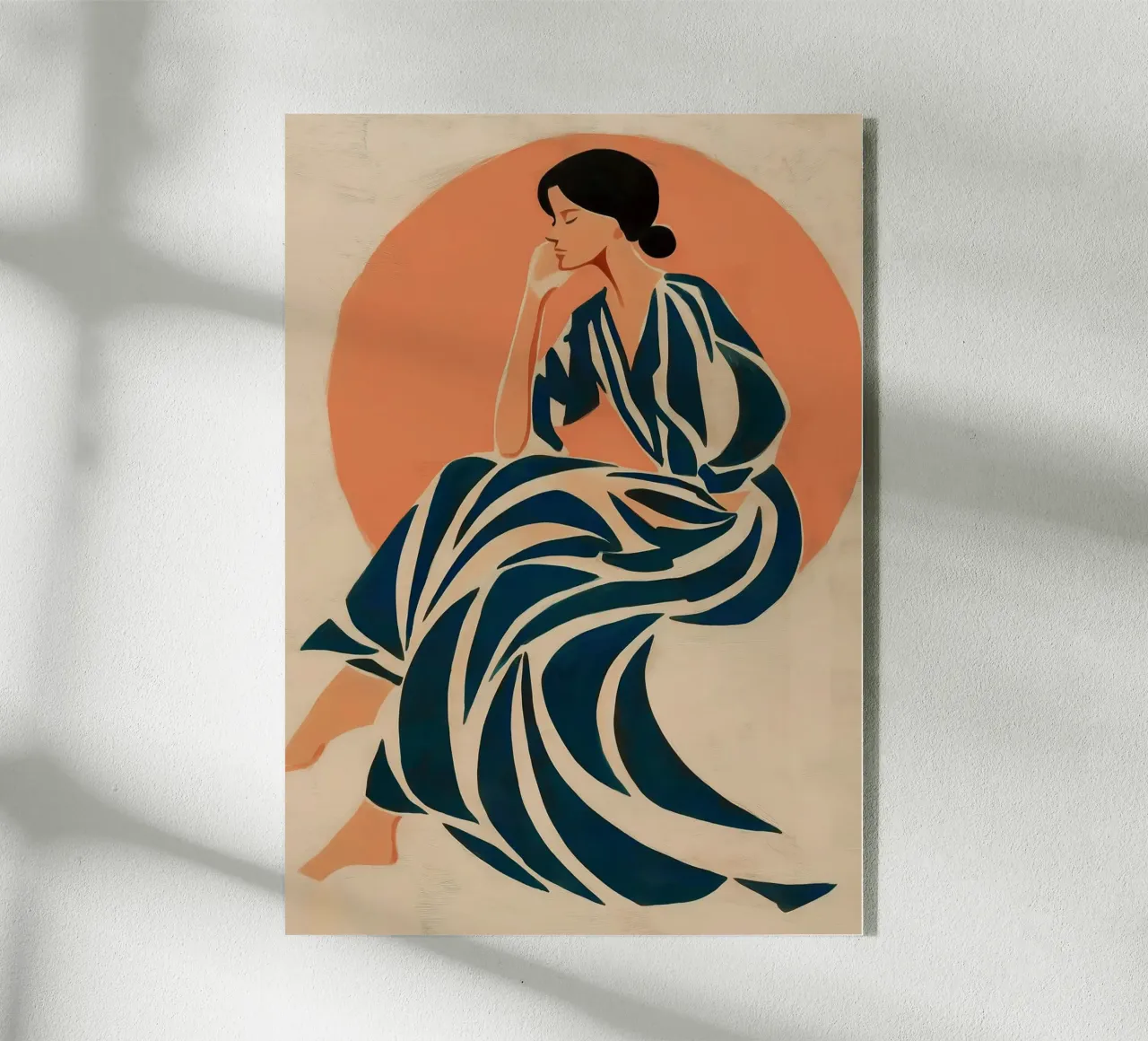 Mujer inspirada en Matisse - Figura abstracta a rayas metacrilato de vintagepod
