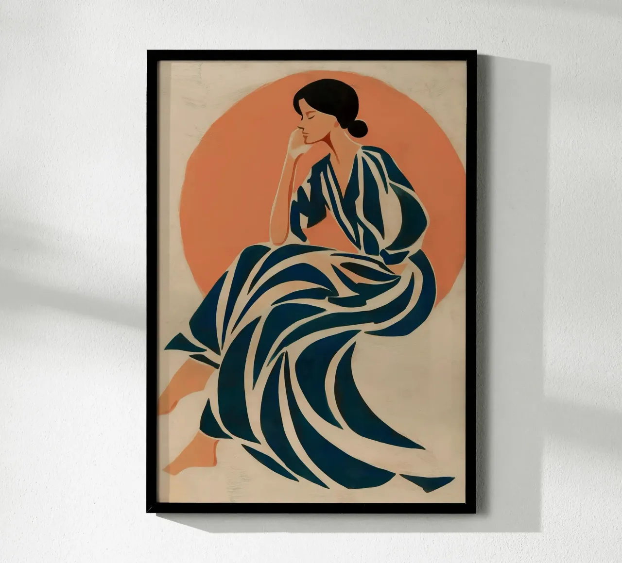 Mujer inspirada en Matisse - Figura abstracta a rayas hahnemühle de vintagepod