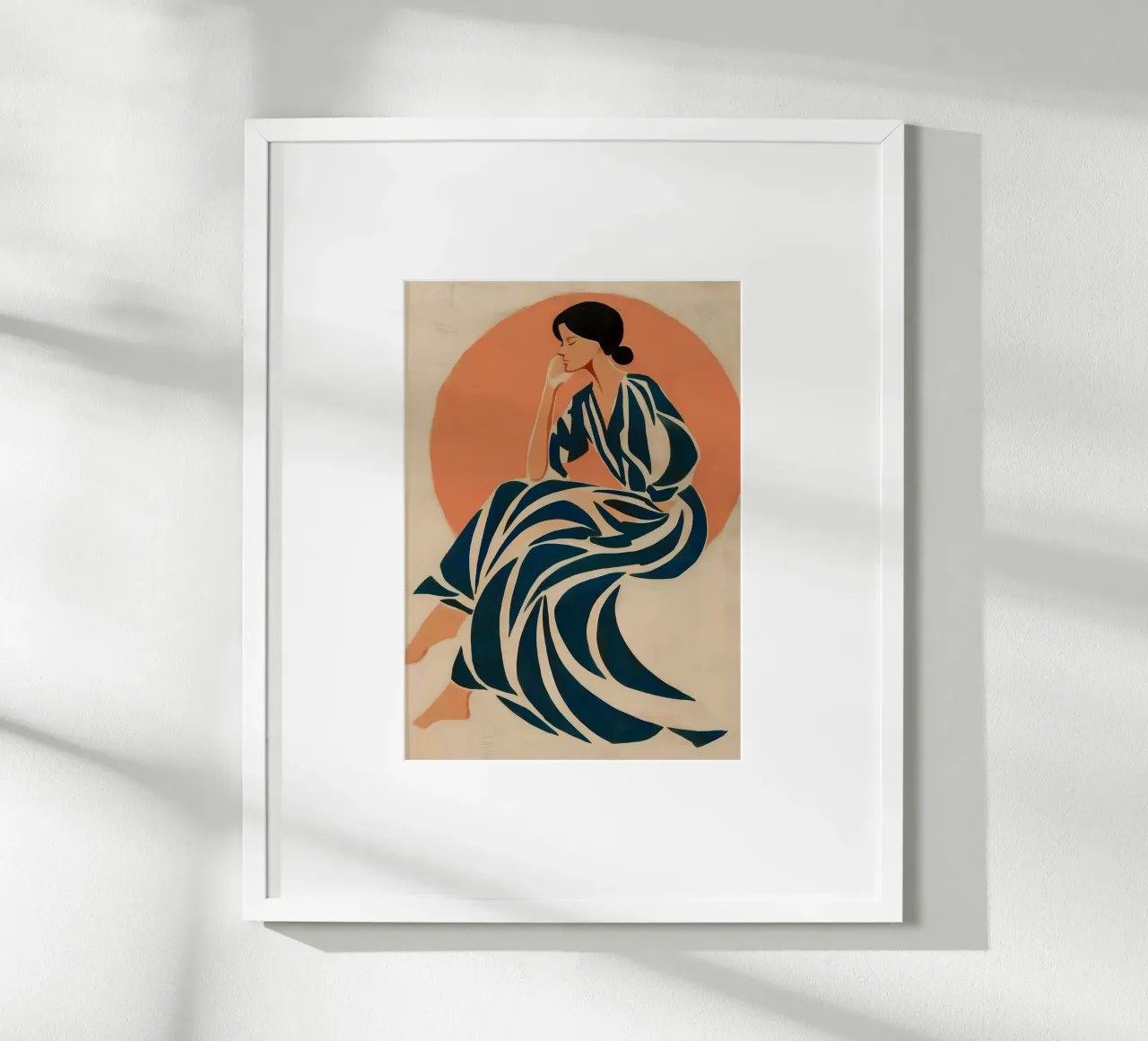 Mujer inspirada en Matisse - Figura abstracta a rayas hahnemühle de vintagepod