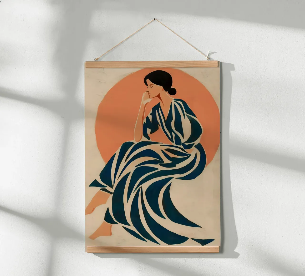 Mujer inspirada en Matisse - Figura abstracta a rayas hahnemühle de vintagepod