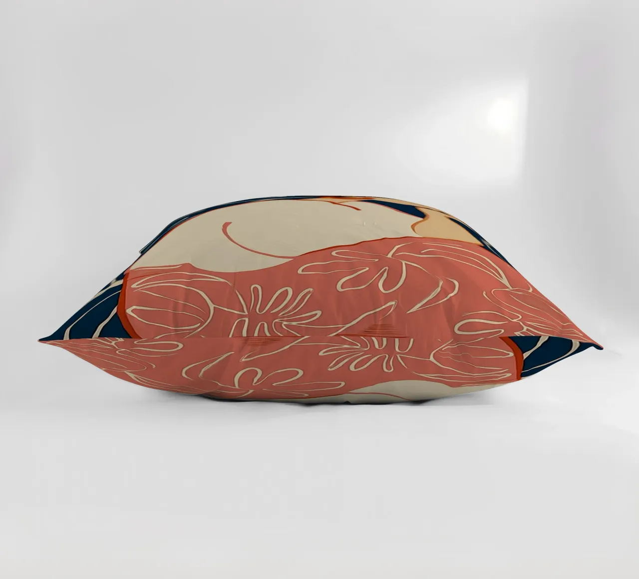 Donna serena in sogno botanico - Arte floreale astratta cuscino da vintagepod