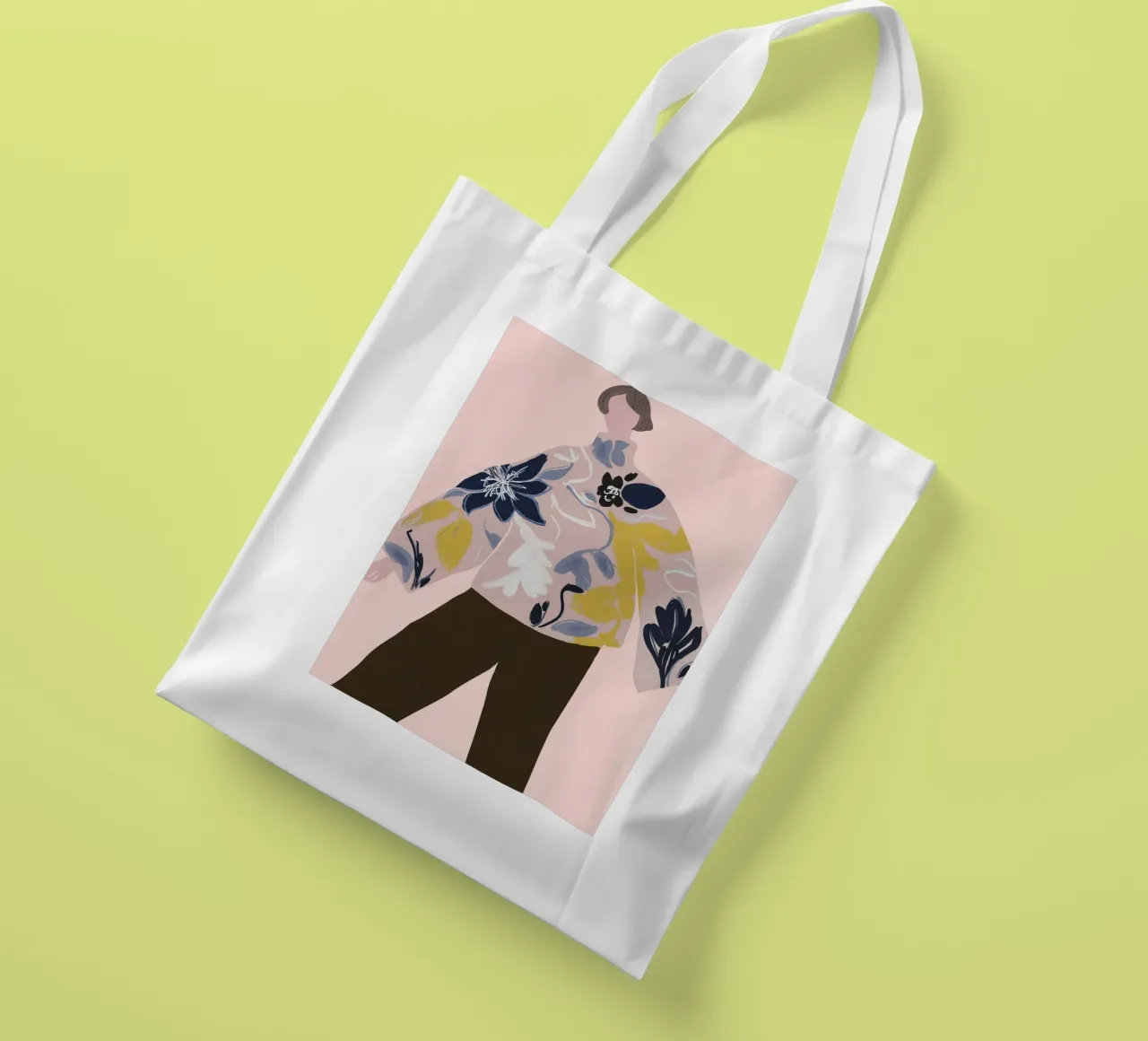 Ritratto di moda floreale - Stile astratto boho borsa in juta da vintagepod