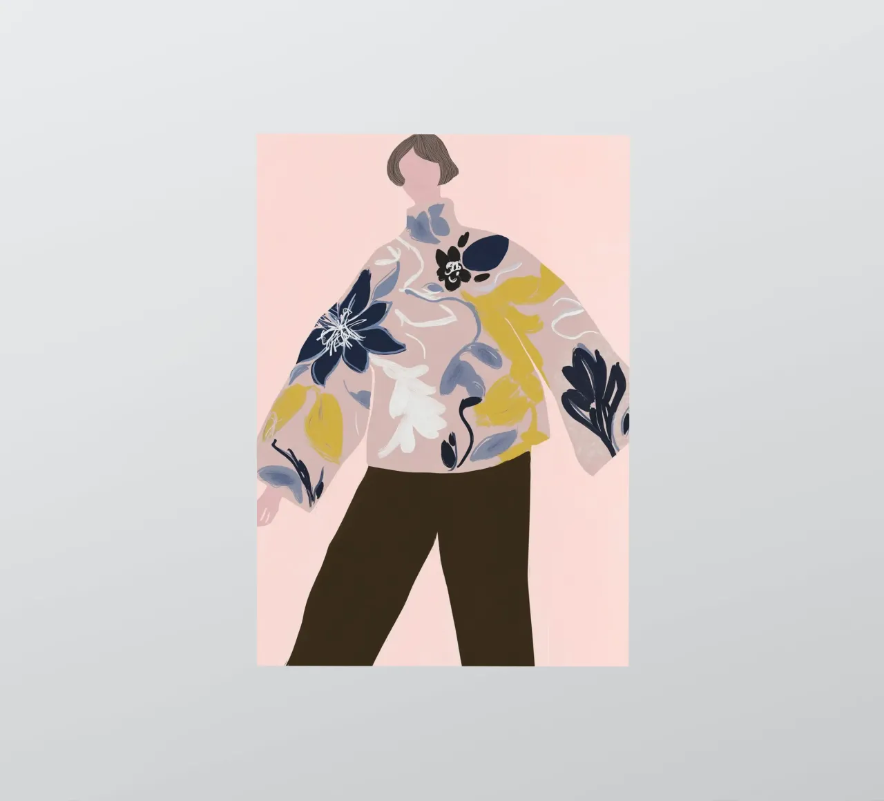 Ritratto di moda floreale - Stile astratto boho adesivo da vintagepod
