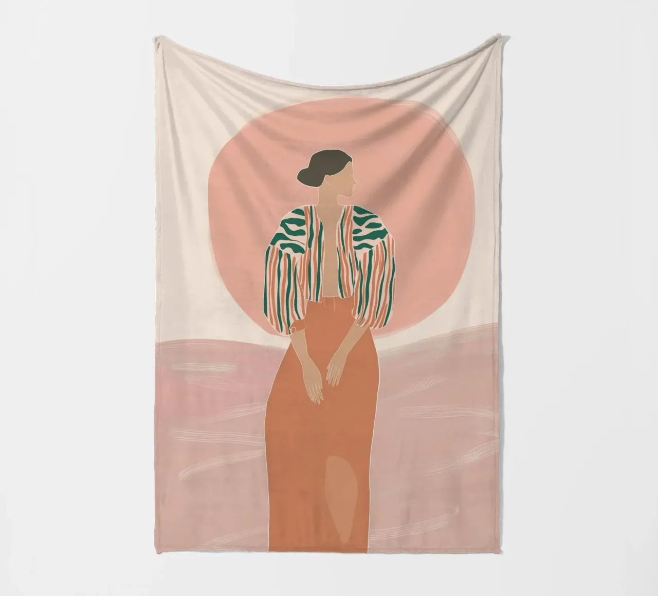 Ritratto di donna boho - Giacca a righe e sole coperta in pile da vintagepod
