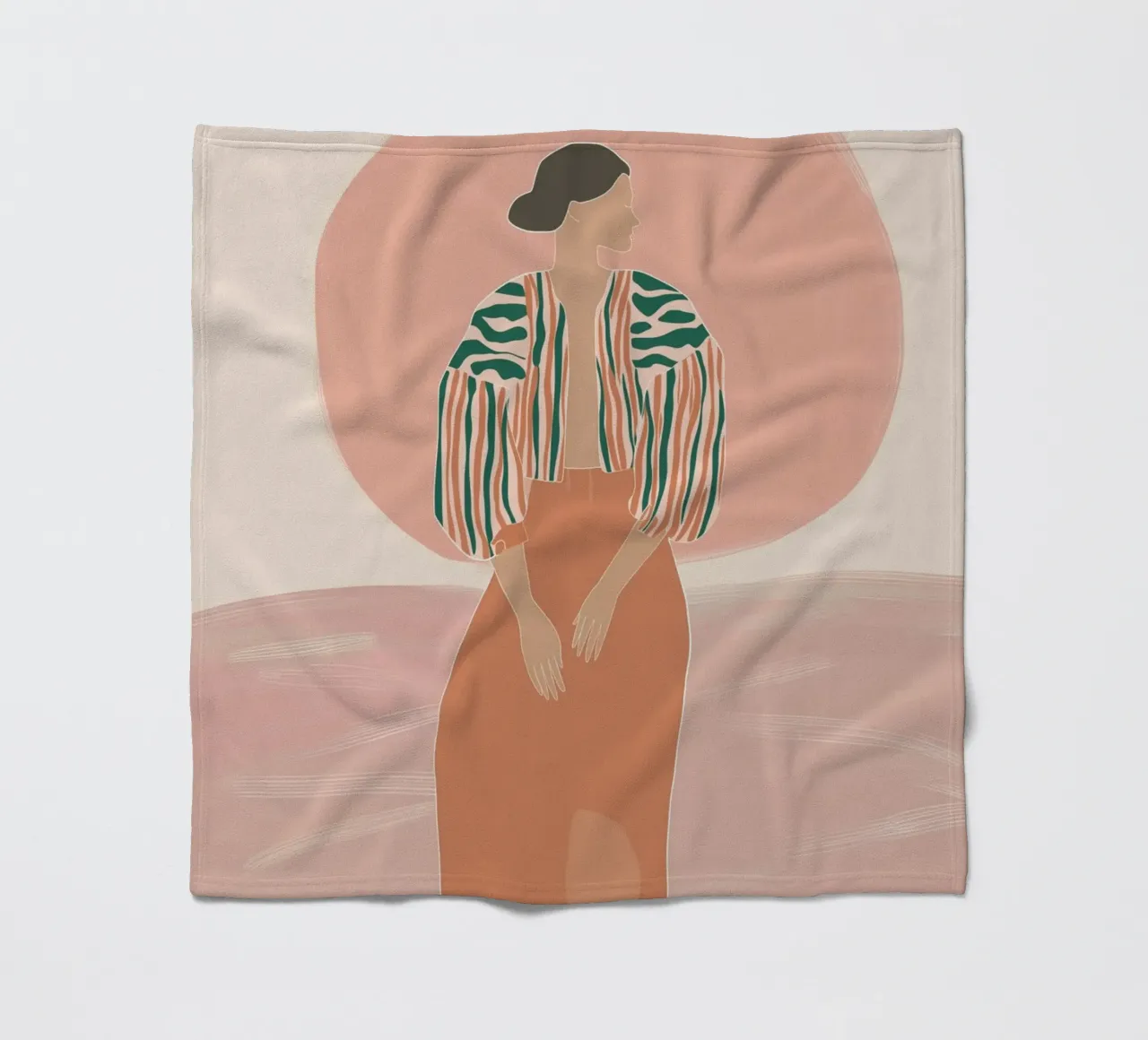 Ritratto di donna boho - Giacca a righe e sole coperta in pile da vintagepod