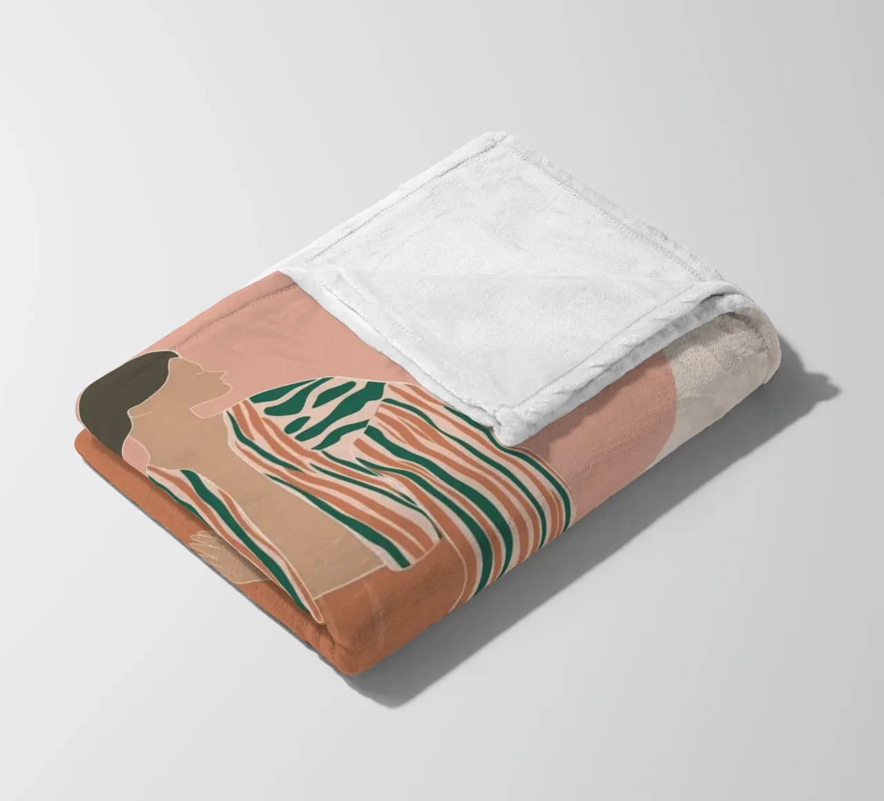 Ritratto di donna boho - Giacca a righe e sole coperta in pile da vintagepod
