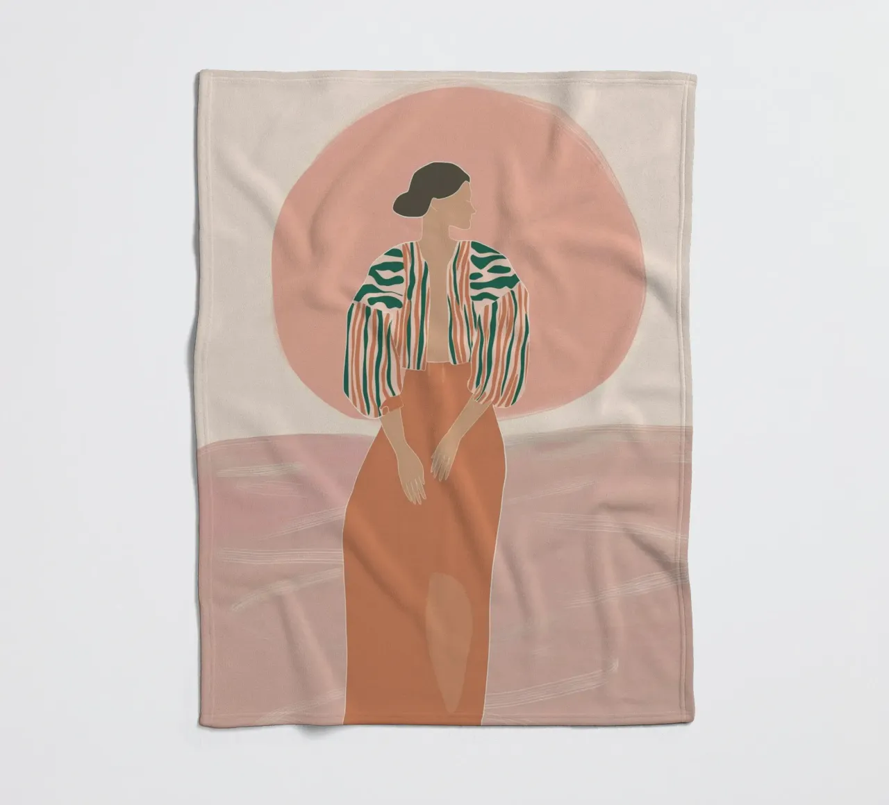 Ritratto di donna boho - Giacca a righe e sole coperta in pile da vintagepod