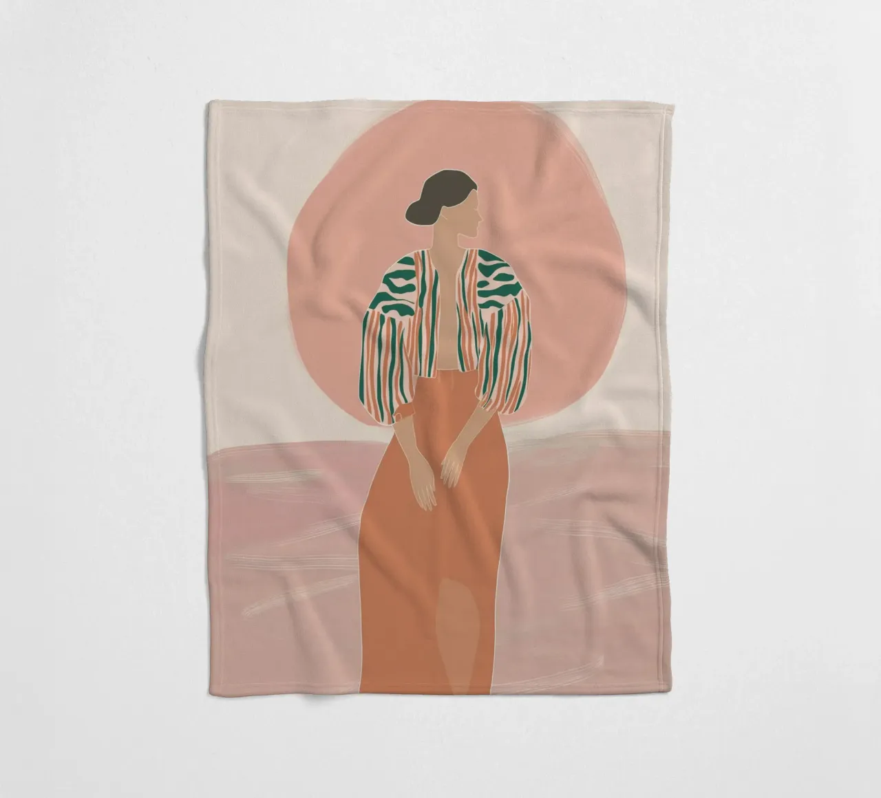 Ritratto di donna boho - Giacca a righe e sole coperta in pile da vintagepod