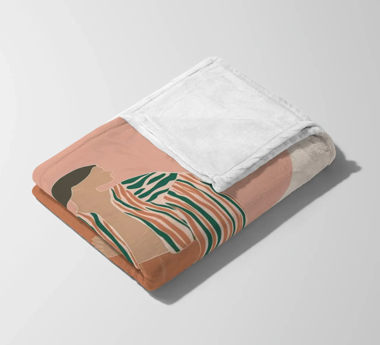 Ritratto di donna boho - Giacca a righe e sole coperta in pile da vintagepod