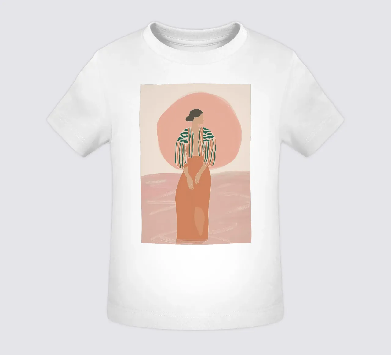 Ritratto di donna boho - Giacca a righe e sole maglietta neonato da vintagepod