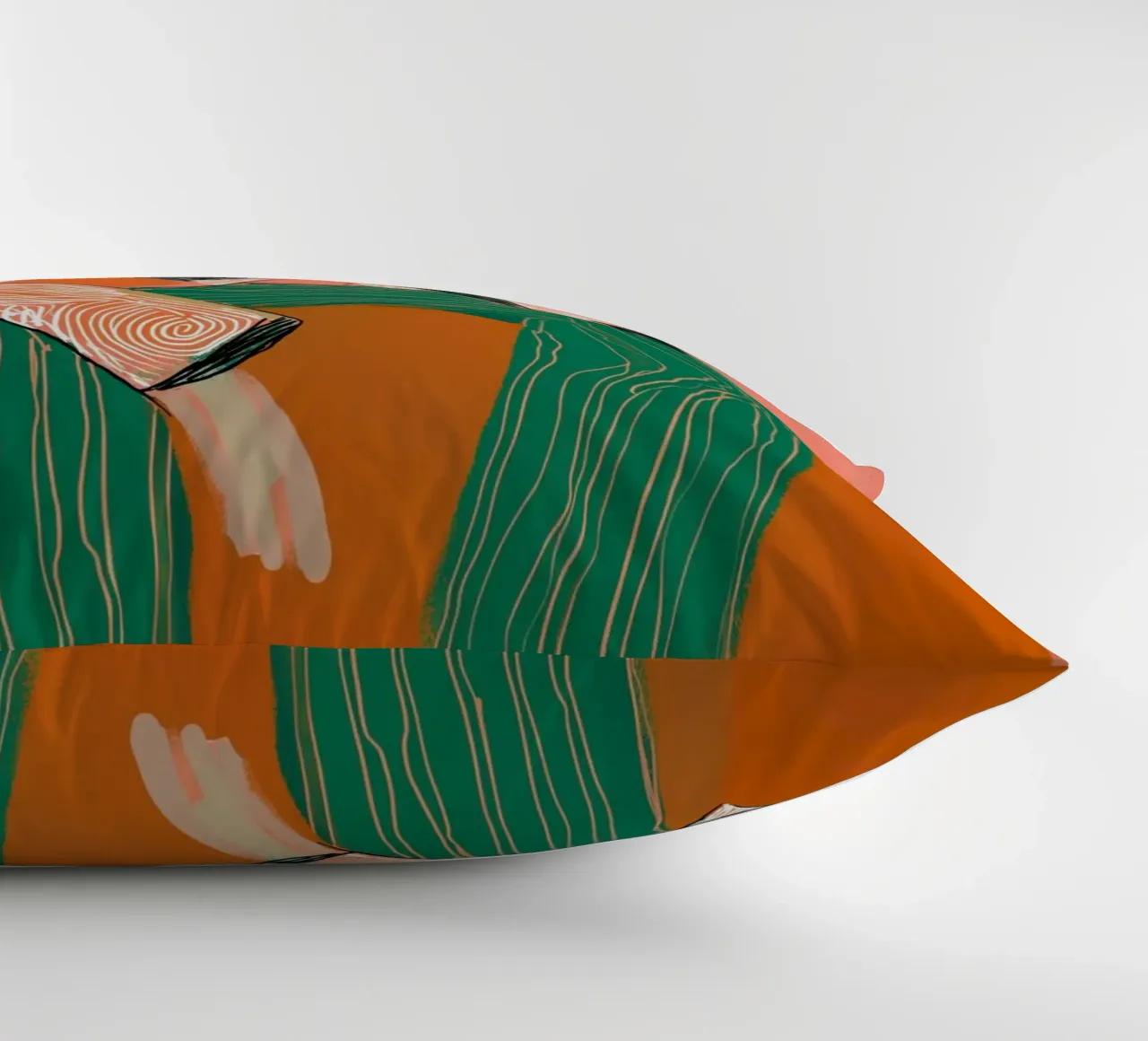 Abstract Pondering Figure - Boho Patterned Art Print decorative cushion by vintagepod