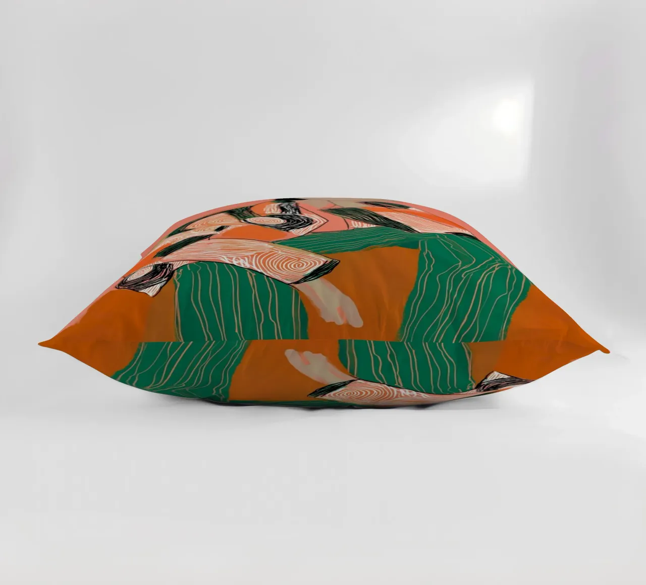 Abstract Pondering Figure - Boho Patterned Art Print decorative cushion by vintagepod