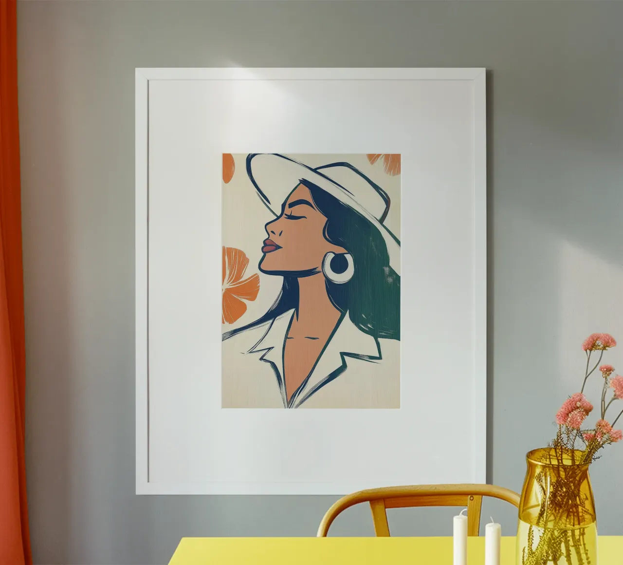 Donna chic con cappello - Ritratto glamour boho poster da vintagepod