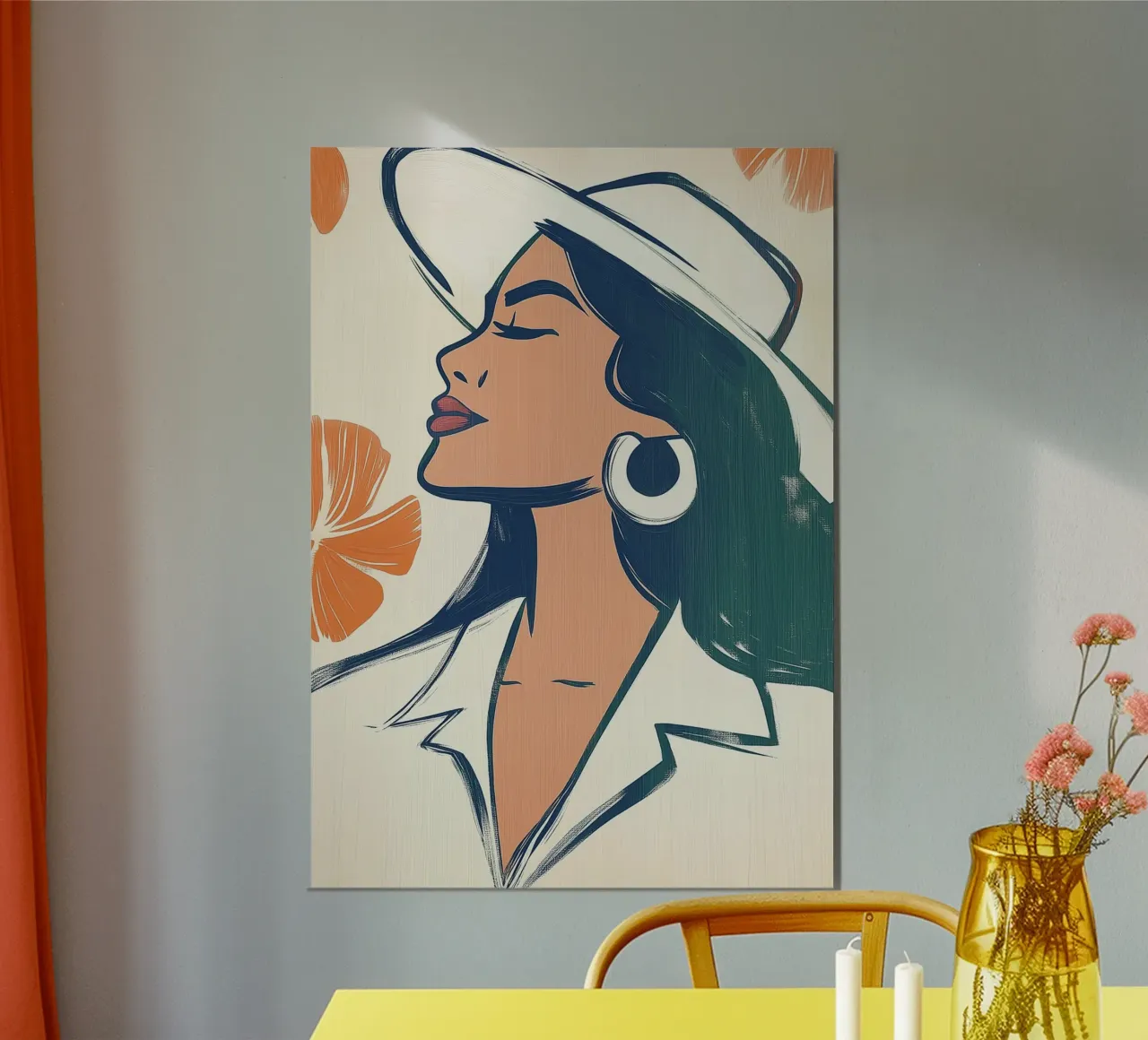 Donna chic con cappello - Ritratto glamour boho poster da vintagepod