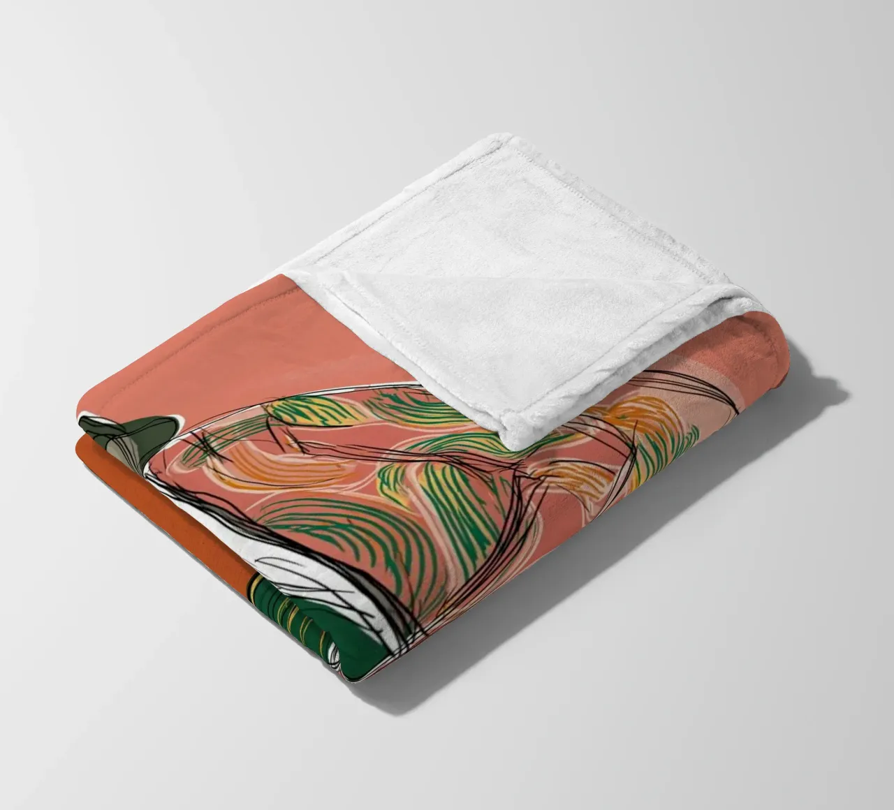 Figura di moda a strisce astratte - Arte retro boho coperta in pile da vintagepod
