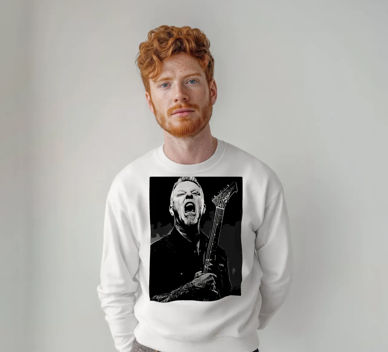 James Hetfield Metallichead band music 7 Art sweatshirt by music soul