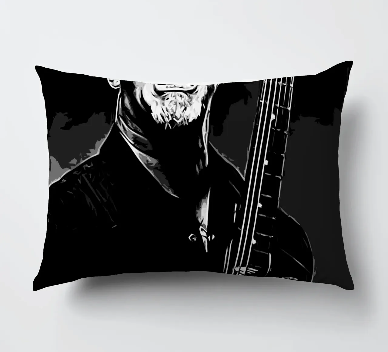 James Hetfield Metallichead band music 7 Art decorative cushion by music soul