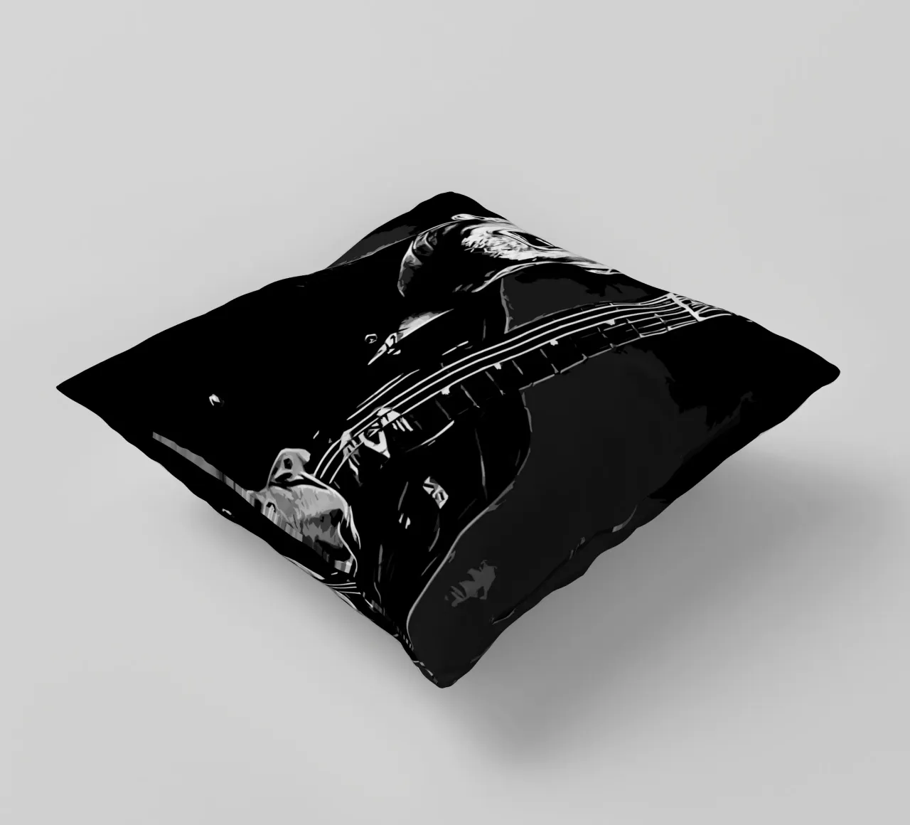 James Hetfield Metallichead band music 7 Art decorative cushion by music soul