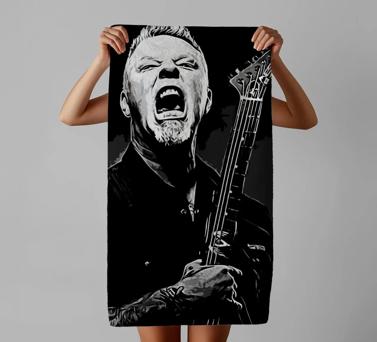 James Hetfield Metallichead groupe musique 7 Art serviette de bain de music soul