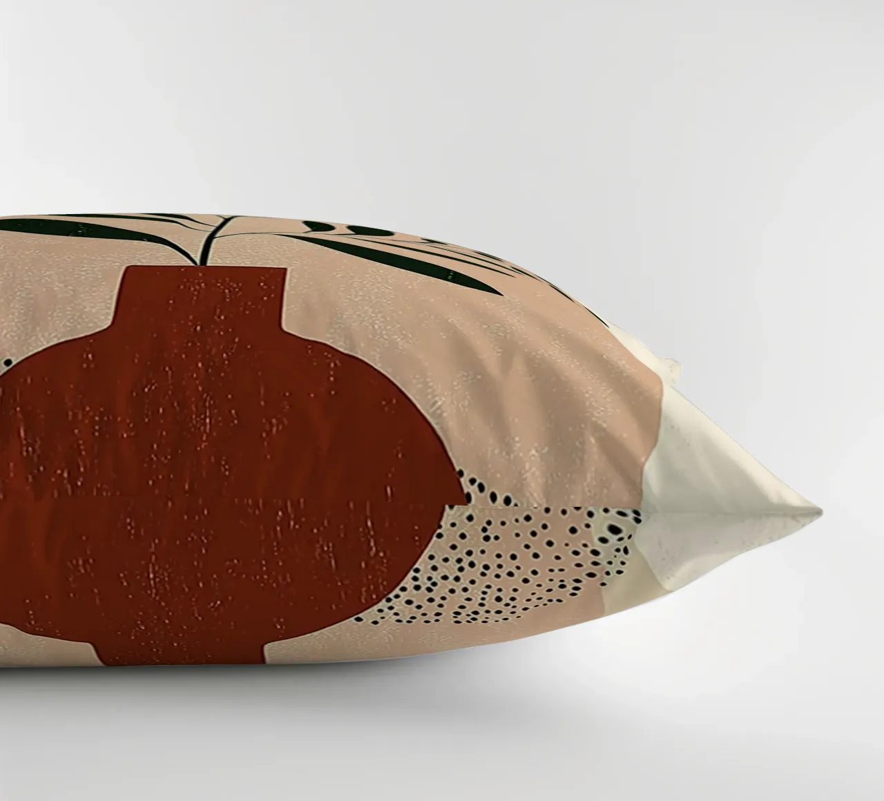 Boho botanico astratto - Toni della terra e sole rosso cuscino da vintagepod