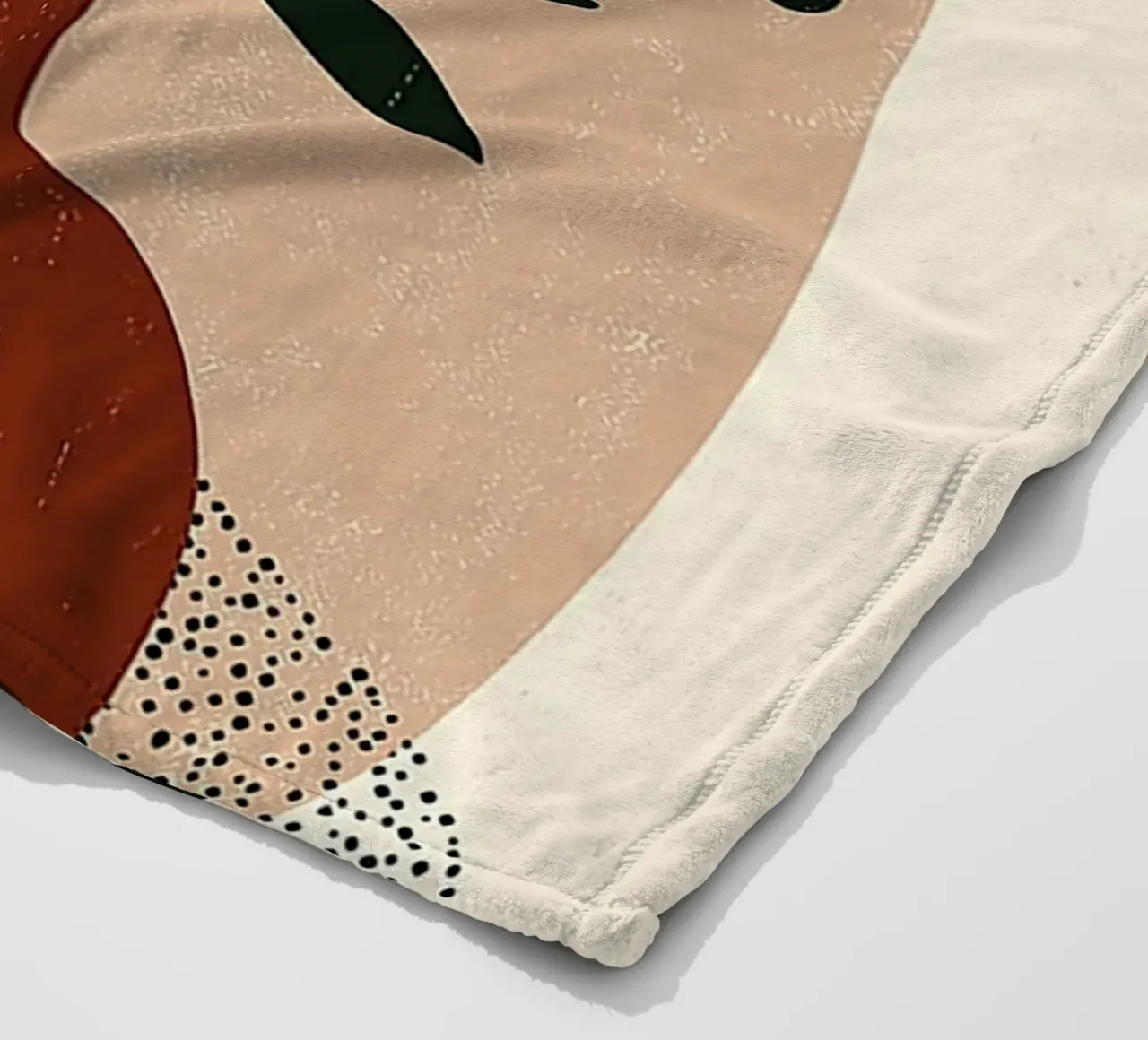 Boho botanico astratto - Toni della terra e sole rosso coperta in pile da vintagepod