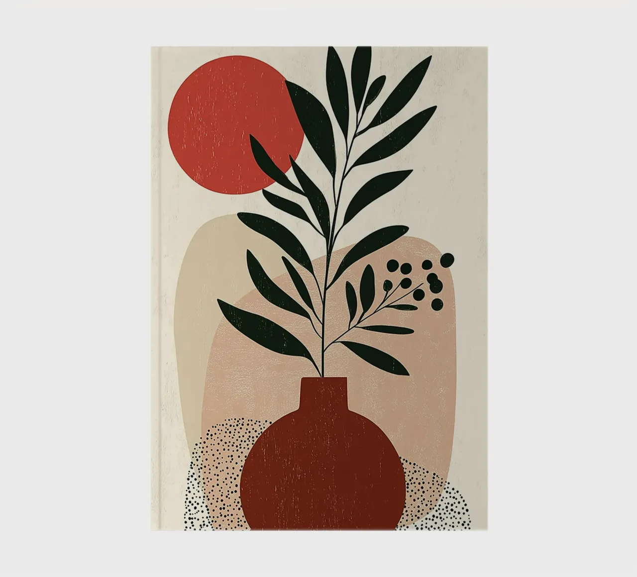 Boho botanico astratto - Toni della terra e sole rosso diario da vintagepod