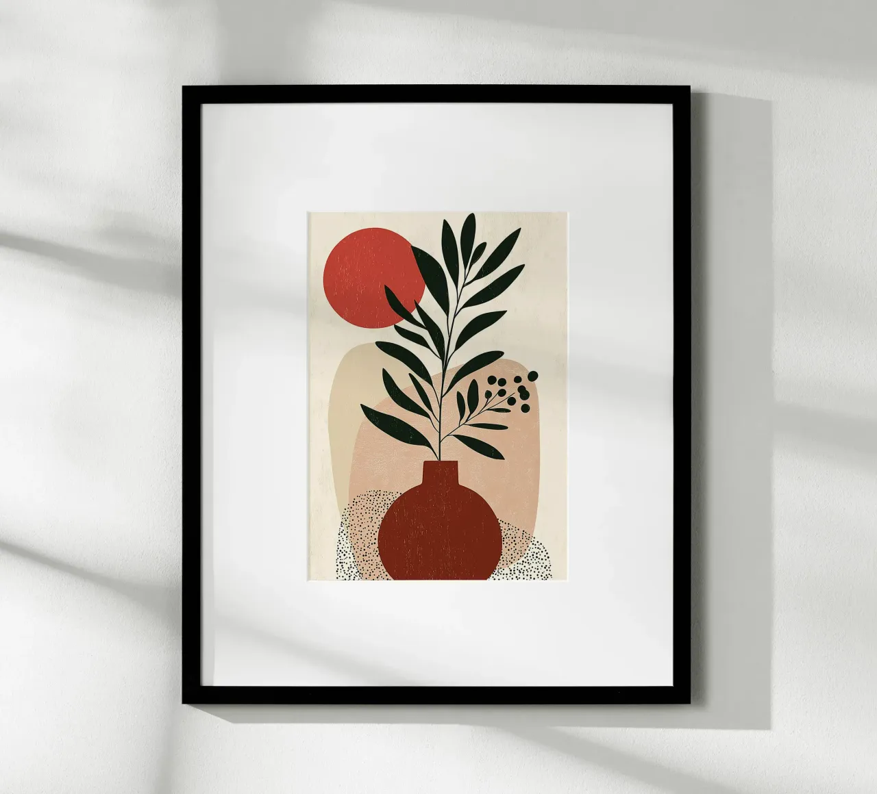 Boho botanico astratto - Toni della terra e sole rosso carta hahnemühle da vintagepod